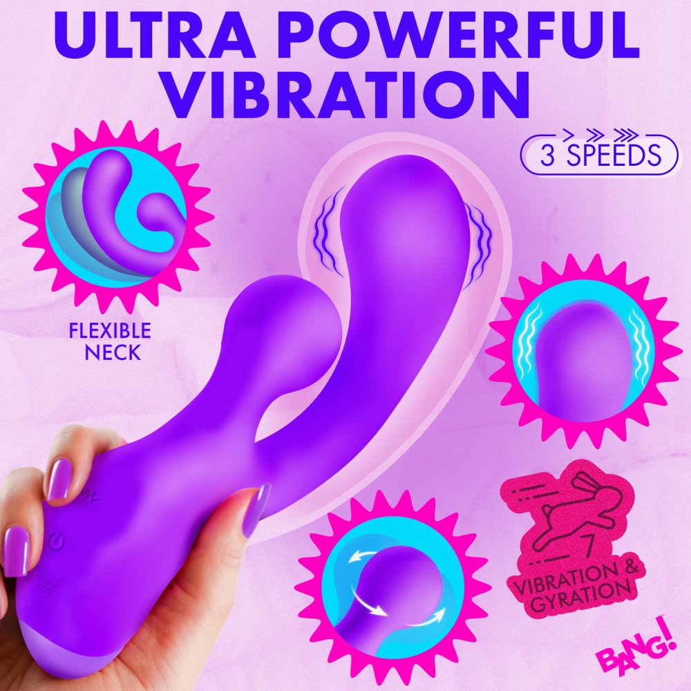 Gyro Rabbit Silicone Vibrator - Purple